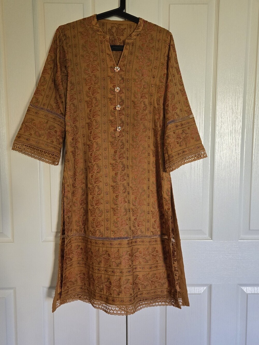 Embroidered Salwar Kameez Dupatta Long Scarf Mustard Yellow Party Wear Dress